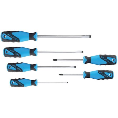 GEDORE Screwdriver Set, 3C, 6 pcs., Is 4-8 Pz 1-2 2150-2160 PZ-06